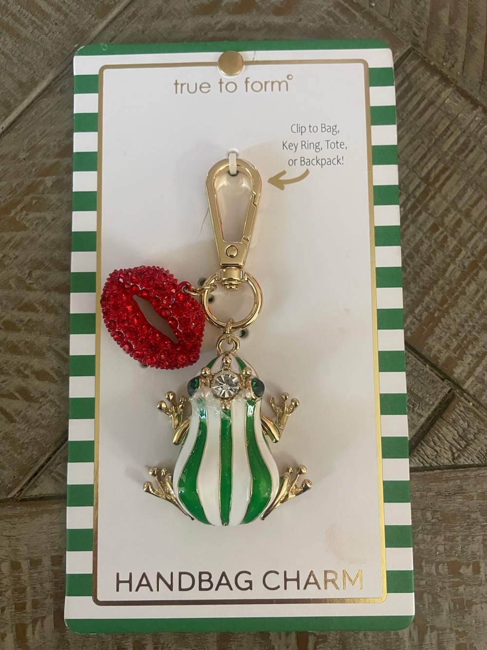 True to Form "Kissing a Frog Prince" Handbag Charm / Keychain